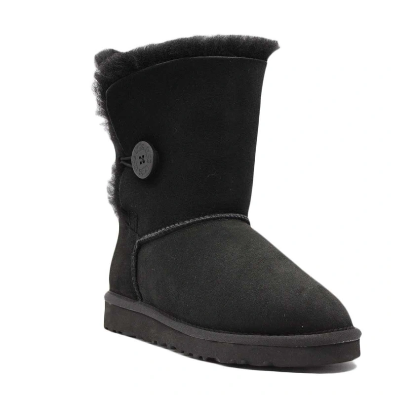 Угги женские ботинки UGG Bailey Button Black фото-2