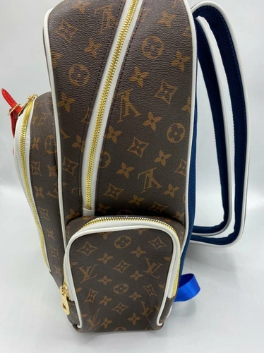 Рюкзак из канвы Louis Vuitton коричнево-синий 40/28 см фото-3