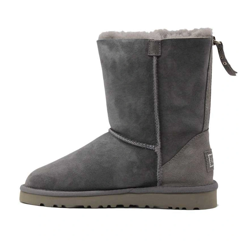 Угги женские сапоги UGG Zip Grey фото-3