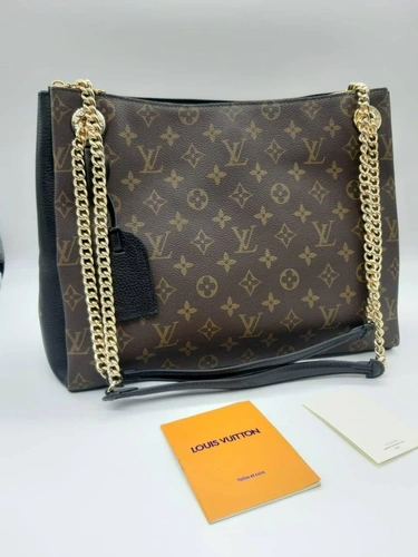 Женская кожаная сумка Louis Vuitton коричневая 35/27 A64268 фото-4