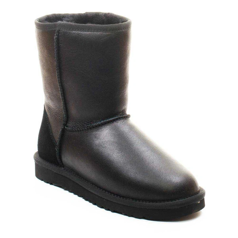 Угги женские ботинки UGG Classic Short Metallic Black фото-4