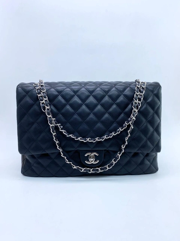 Женская кожаная сумка Chanel 39x24x11 черная фото-4