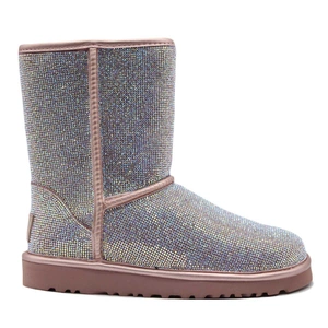 Угги женские ботинки UGG Jimmy Choo Swarovski Pink Drill фото-