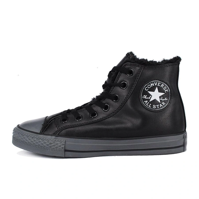 Кеды Converse All Star 100056 Black Grey с мехом фото-2