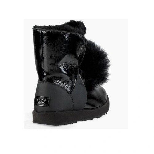 Угги женские ботинки UGG Isley Patent Black фото-2