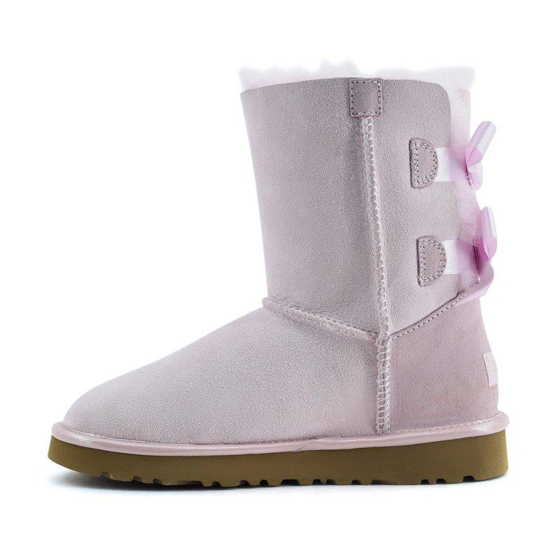 Угги женские UGG II Bailey Bow Metallic Seashel Pink фото-4