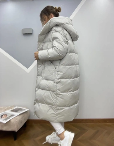 Женское премиум-люкс пальто billissimo piumino белое A6012 фото-2