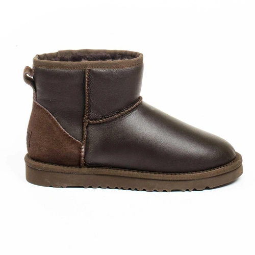 Угги женские ботинки UGG Mini Classic Metallic Chocolate