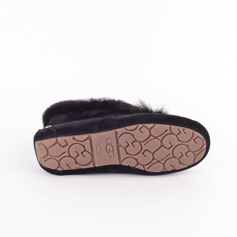 Угги женские мокасины UGG Alena Pom Pom Black фото-6