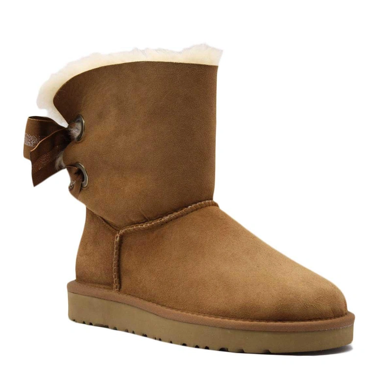 Угги женские ботинки UGG II Bailey Bow Customizable Chestnut