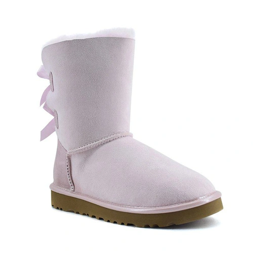 Угги женские UGG II Bailey Bow Metallic Seashel Pink фото-2