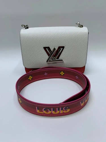 Женская кожаная сумка Louis Vuitton красно-белая 23/17 коллекция 2021-2022