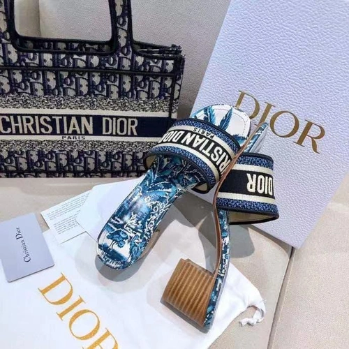 Шлёпанцы женские Christian Dior разноцветные премиум-люкс коллекция 2021-2022 фото-3