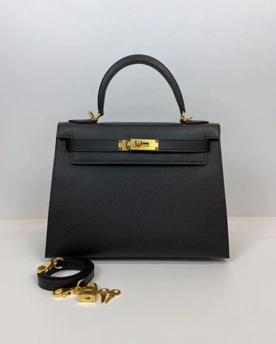 Женская кожаная сумка Hermes премиум-люкс черная A59032