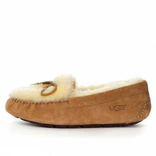 Угги женские мокасины UGG Dakota Revers Chestnut фото-5