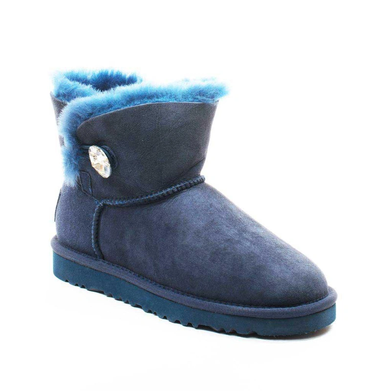 Угги женские ботинки UGG Mini Bailey Button Bling Navy фото-2