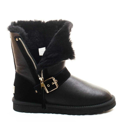 Угги женские ботинки UGG Blaise Metallic Black фото-4