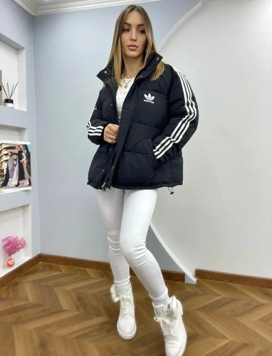 Женская премиум-люкс куртка adidas чёрная A6583 фото-4