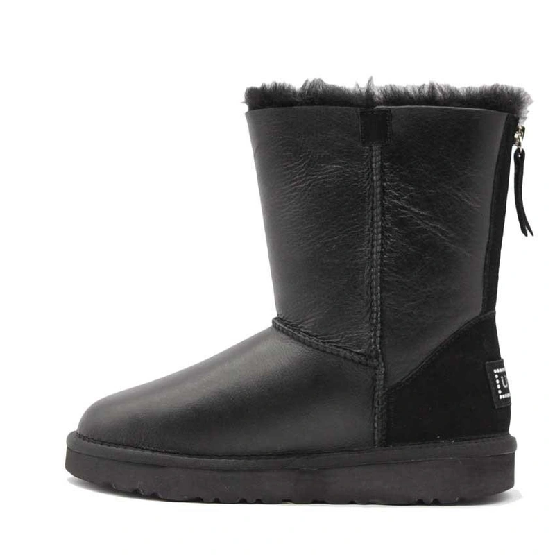 Угги женские сапоги UGG Zip Metallic Black фото-5