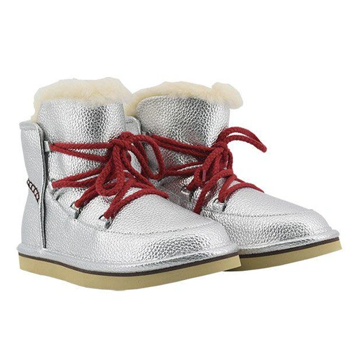 Угги женские UGG Mini Lodge Leather Silver фото-3