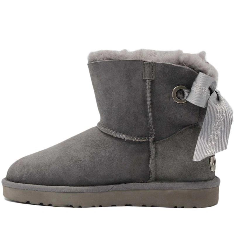 Угги женские ботинки UGG II Mini Bailey Bow Customizable Grey фото-2