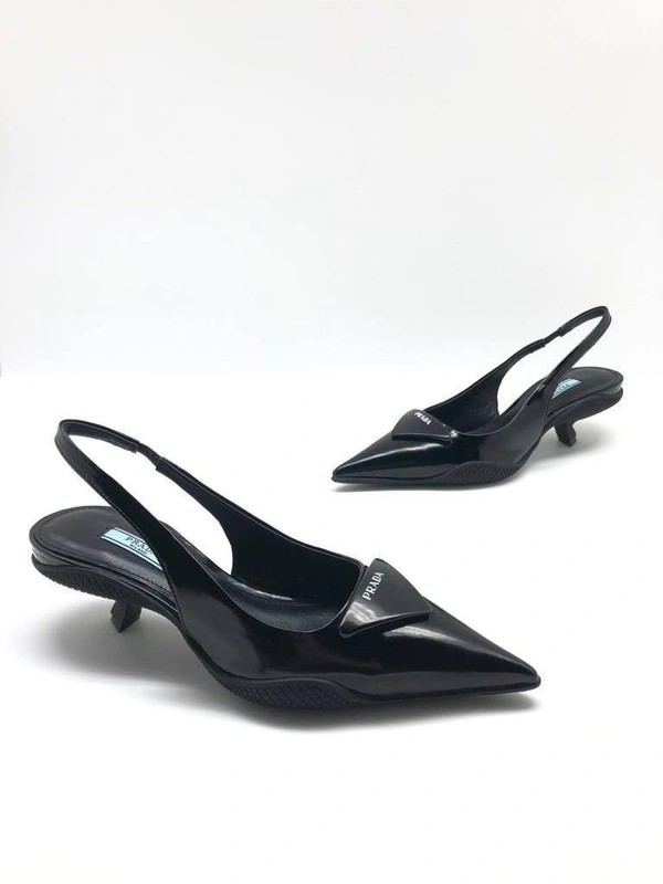 Туфли-лодочки Prada Soft Padded Leather Slingback Pumps Black