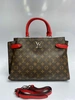 Женская сумка из канвы Louis Vuitton коричневая с рисунком 34/24/13 см фото-1