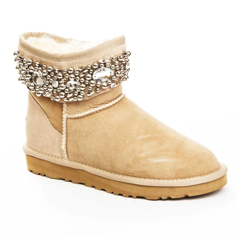 Угги женские ботинки UGG Jimmy Choo Crystals Sand фото-2