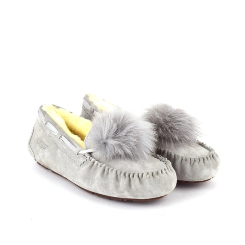 Угги женские мокасины UGG Pom Pom Dakota L.Grey фото-2