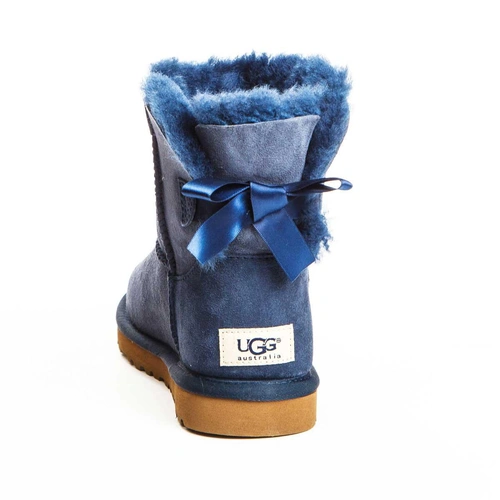 Угги женские ботинки UGG Mini Bailey Bow Navi фото-3