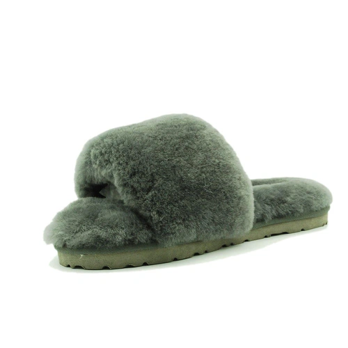 Угги тапочки женские UGG Fluff Slide Slippers Grey фото-2