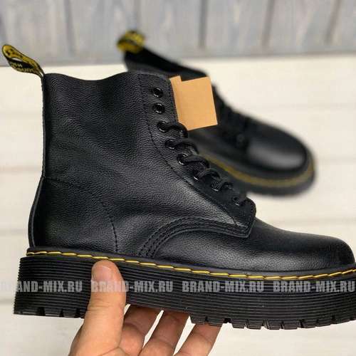 Мартинсы ботинки Dr Martens 1460 Jadon на платформе чёрные